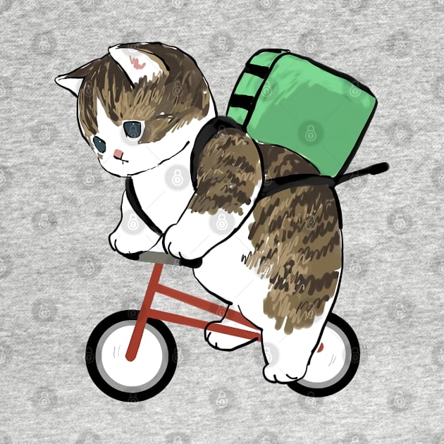 Cat Riding Bike by PAWPULOUS